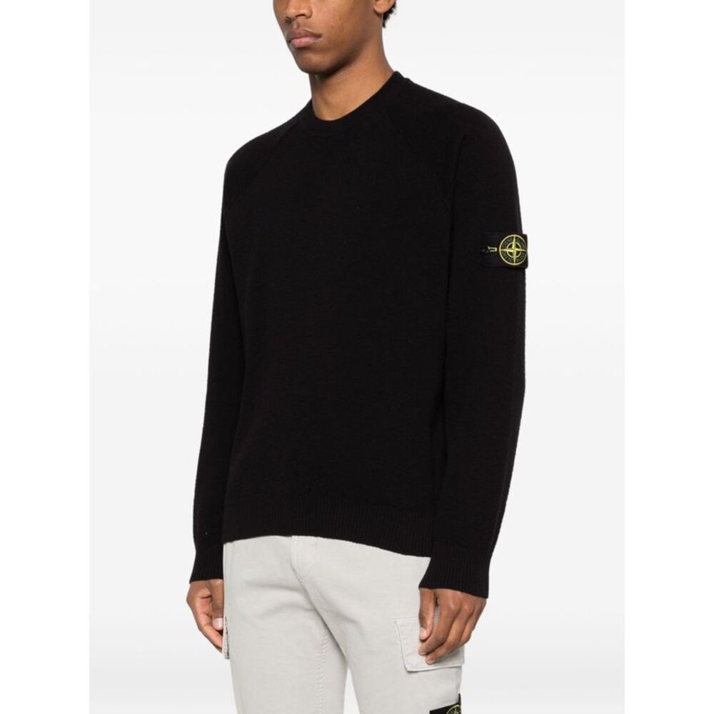 Stone Island Men's Logo Cotton Crewneck Sweater - Picture 4 of 5